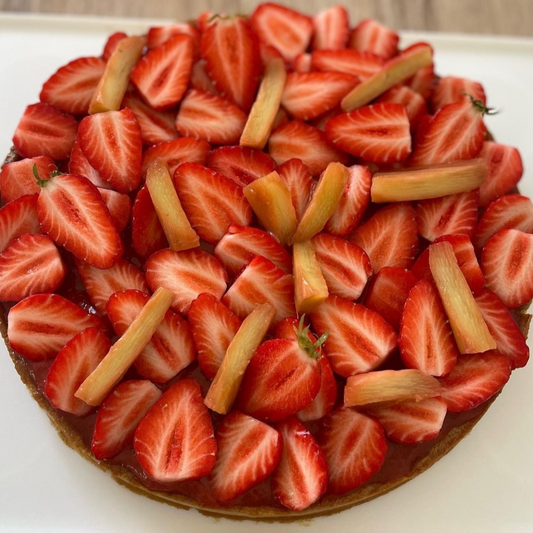 Tarte fraises et rhubarbe